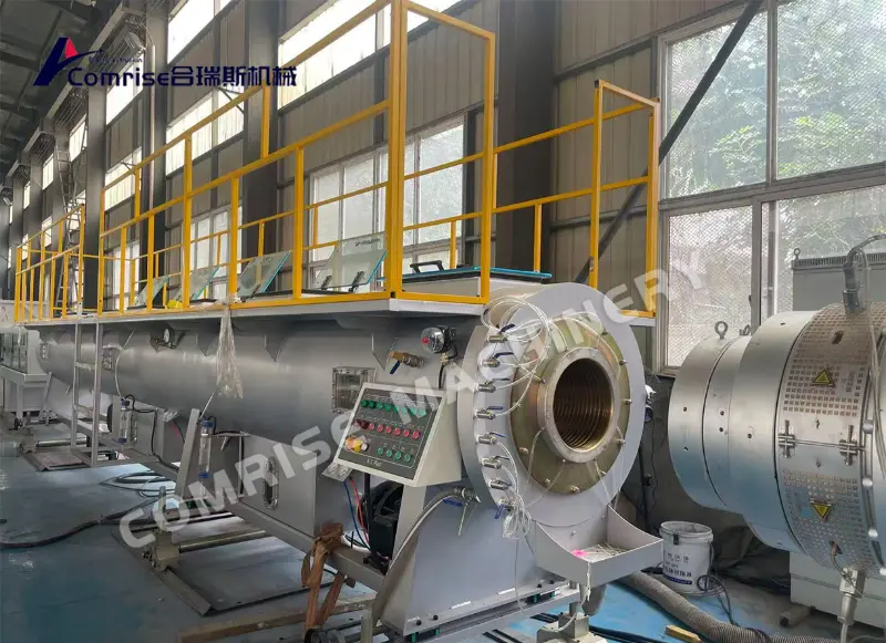 Diametro handiko PE hodien estrusio-lerroaren fabrikako proba arrakastaz amaitu du (200-500 mm)